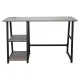 Стол на металлокаркасе BRABIX LOFT CD-006, 1200х500х730 мм, 2 полки, цвет дуб антик, 641225. Фото товара с разных ракурсов.